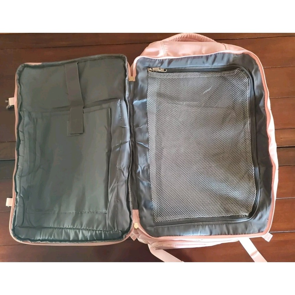 Large capacity travel 18" Expandable backpack, Carry On Bag, pink - Picture 6 of 8
